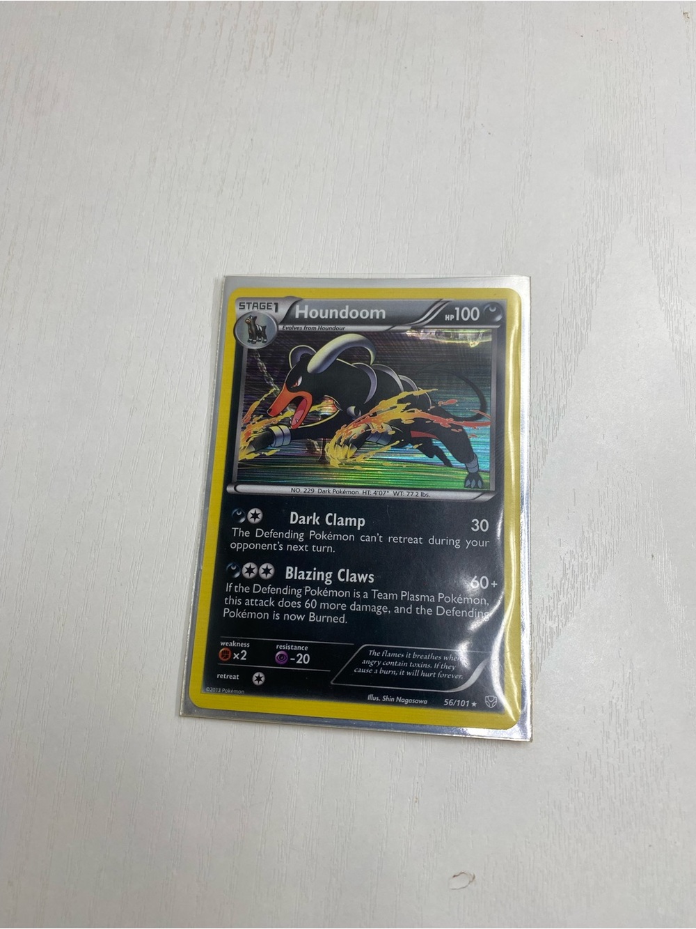 2013 POKEMON BLACK & WHITE PLASMA BLAST 56 HOUNDOOM HOLO